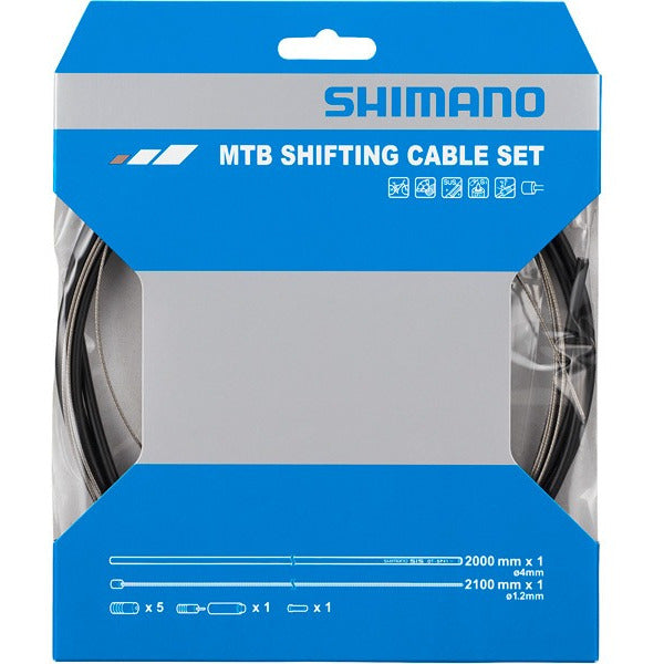 Shimano Spares Stainless Steel Inner MTB Gear Cable Set For Rear Only Black