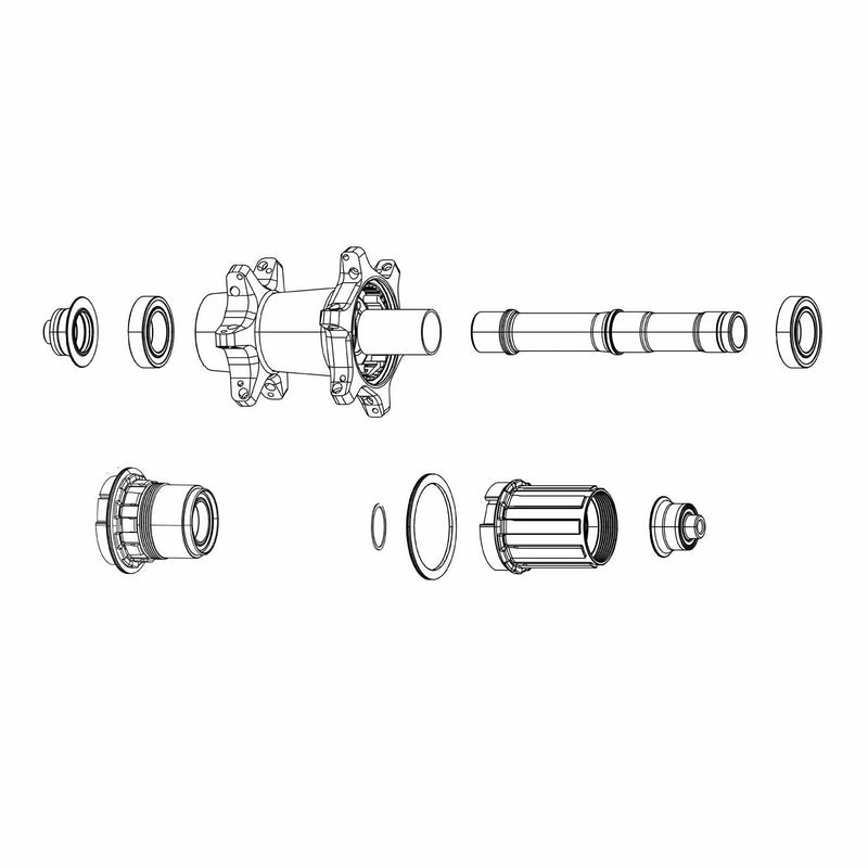 SRAM Zipp Spare Hub Cognition V2 Axial Clutch Kit Disc Brake / Rim Brake Includes Ratchet Shell And Driver / Sylomer Spring Assembly And Seal Cap