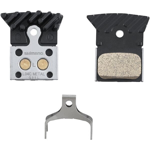 Shimano Spares L04C Disc Pads And Spring Alloy / Stainless Back With Cooling Fins Metal Sintered Black