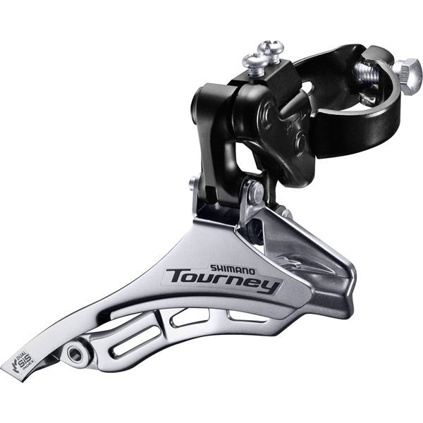 Shimano Tourney / TY FD-TY300 6/7 Speed Triple Front Derailleur Top Pull For 42T Silver / Black