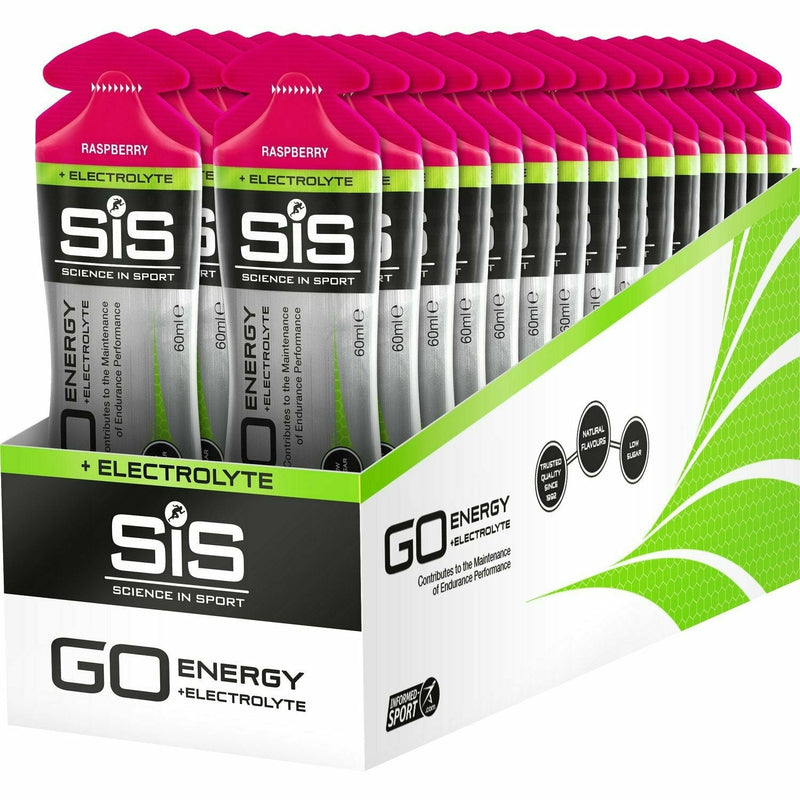 Science In Sport GO Energy Plus Electrolyte Gel - Box Of 30 Raspberry