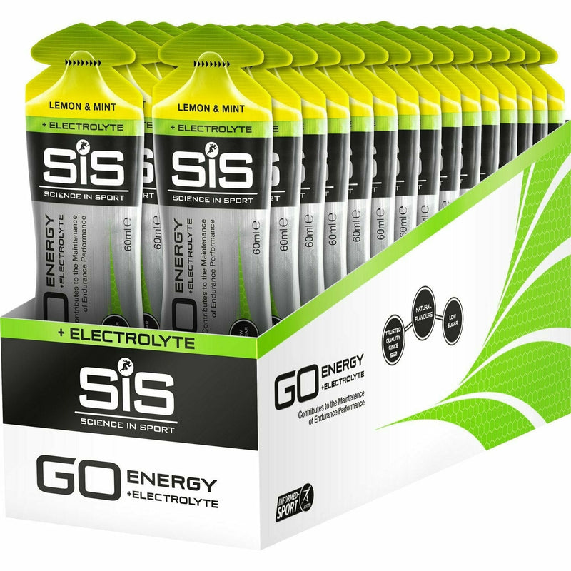 Science In Sport GO Energy Plus Electrolyte Gel - Box Of 30 Lemon / Mint