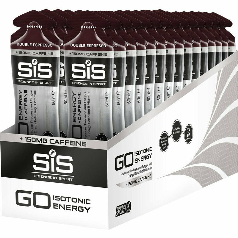 Science In Sport GO Energy Plus Caffeine Gel Tube - Box Of 30 Double Espresso 150 MG