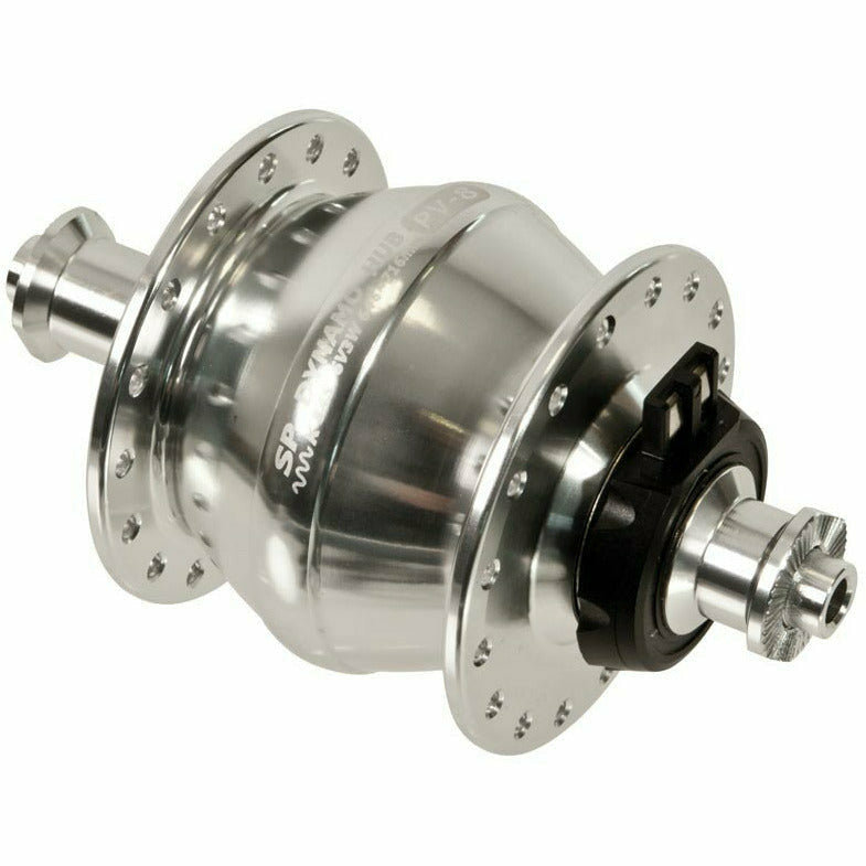 SP Dynamo PV8 100 MM Rim Brake Dyno Hub Silver