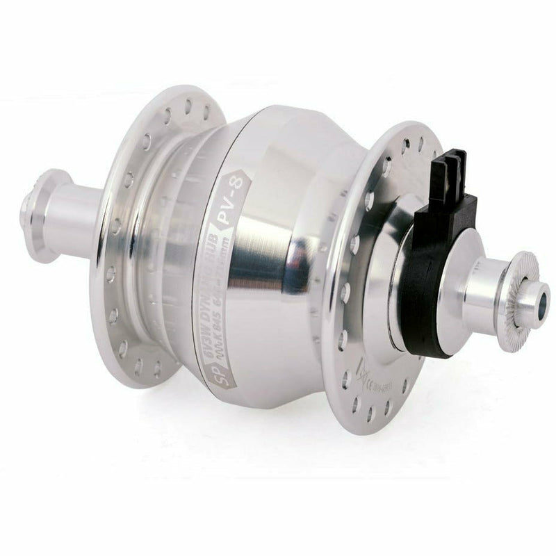 SP Dynamo PV8 100 MM Rim Brake Dyno Hub Silver