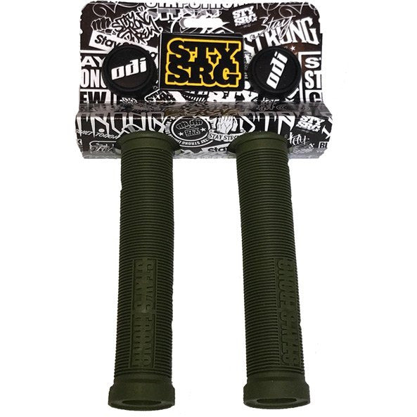 ODI Stay Strong Lion Heart BMX / Scooter Grips Army Green