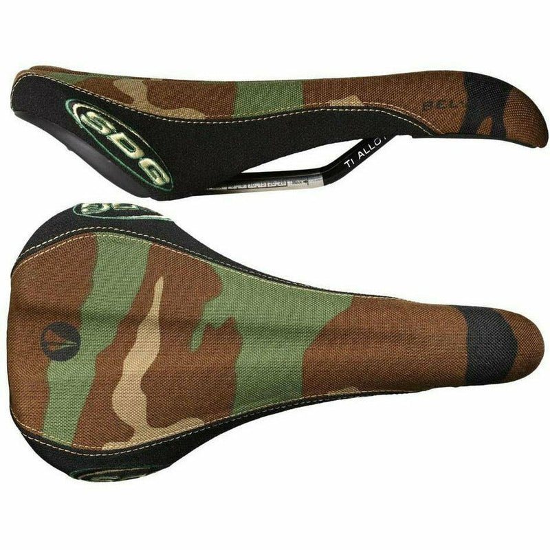 SDG Bel Air Ti-Alloy Rail Saddle Army Camo Top / Black Cordura Sides