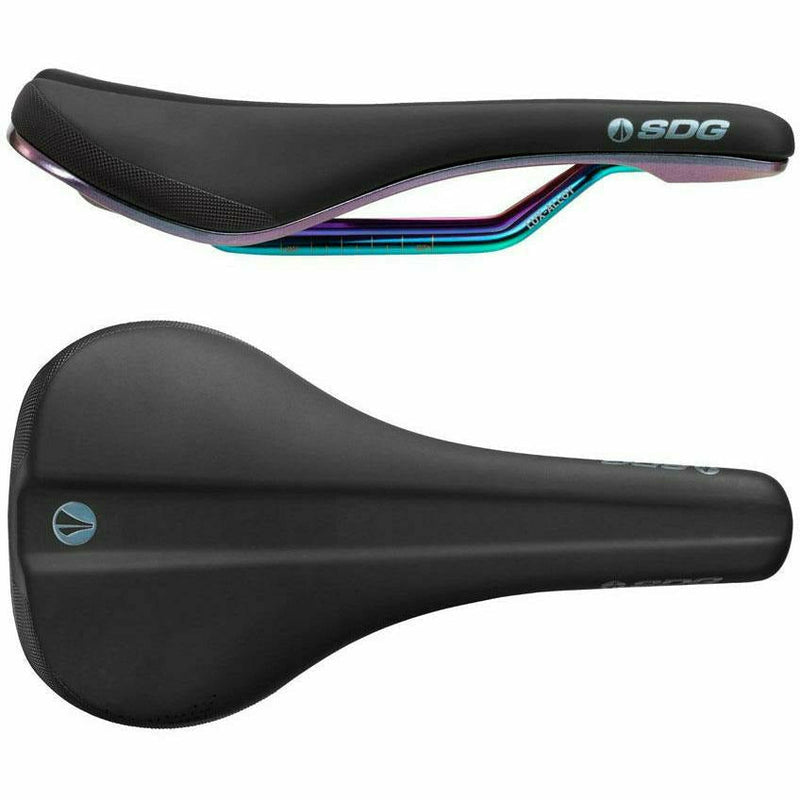 SDG Bel Air 3.0 Lux-Alloy Rail Saddle Black Microfibre Top / Oil Slick Base