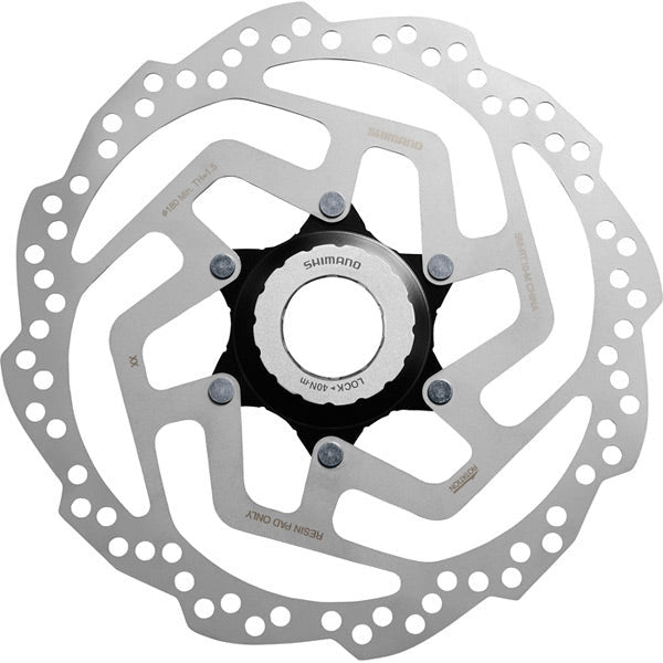 Shimano Tourney / TY SM-RT10 TX Centre-Lock Disc Rotor For Resin Pad Only Silver / Black