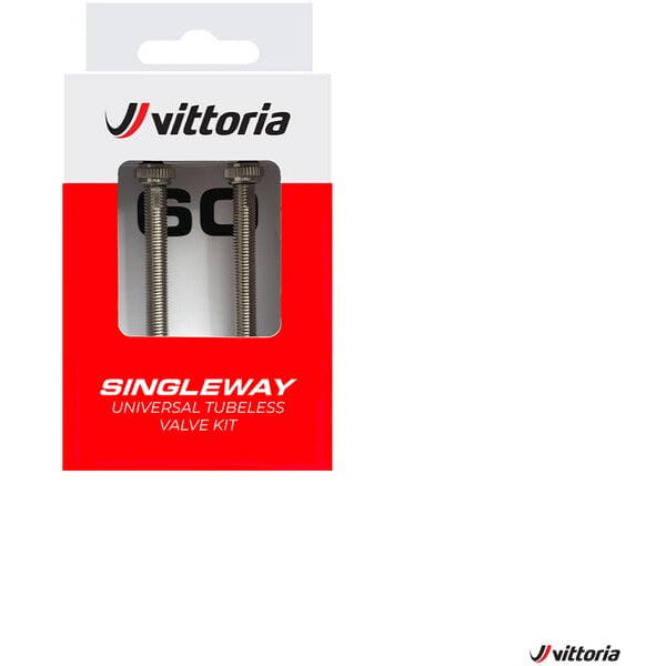 Vittoria Set Tubeless Valve Brass 2 Pieces Silver