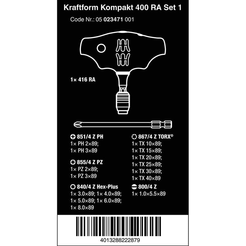 Wera Tools Screwdriver 400 Ratchet Set - Pack Of 17