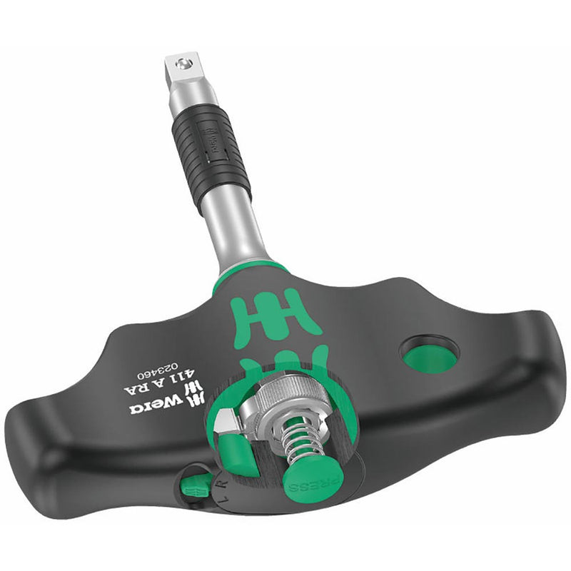 Wera Tools 411 T-Handle Adapter Screwdriver With Ratchet 1/4 Inch