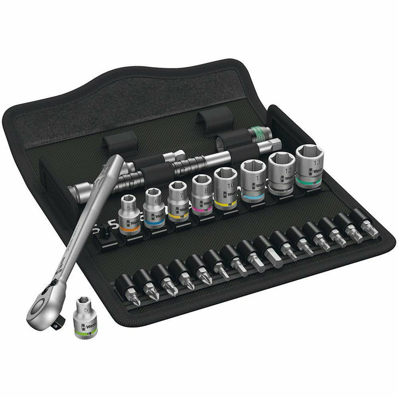 Wera 8100 Ratchet Set W/Switch Lever 1/4 Drive - 28 Pieces