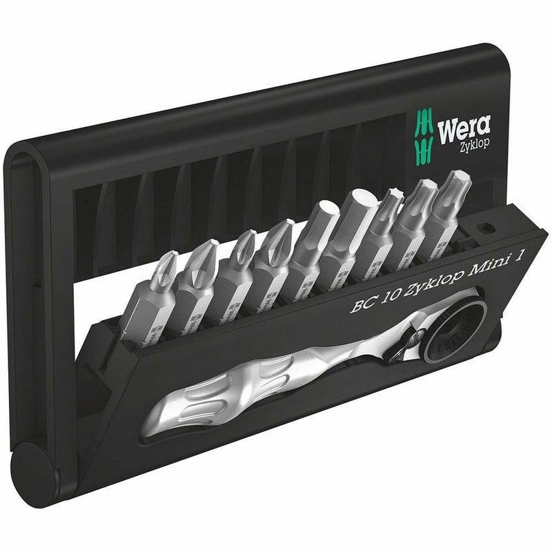 Wera 8001 A Mini 1 Ratchet Bit 1/4 - 10 Pieces