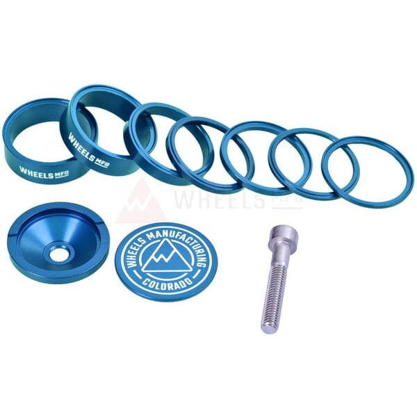 Wheels Manufacturing Pro Stackright Headset Spacer Kit Teal - Pack Of 10