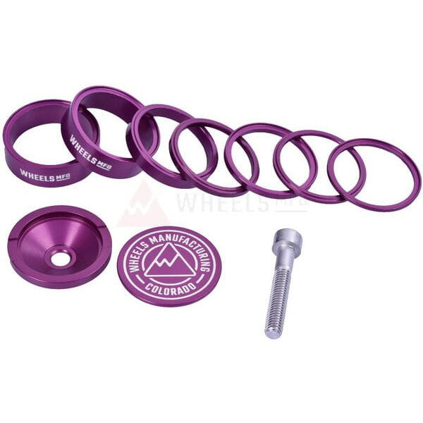 Wheels Manufacturing Pro Stackright Headset Spacer Kit Purple - Pack Of 10