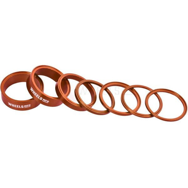 Wheels Manufacturing Stackright Headset Spacer Kit Orange - Pack Of 7