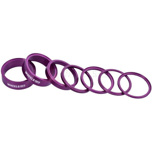 Wheels Manufacturing Stackright Headset Spacer Kit Purple - Pack Of 7